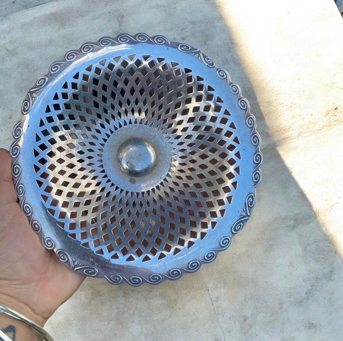Vintage Australian Renown EPNS A1 Pierced Pedestal Bowl