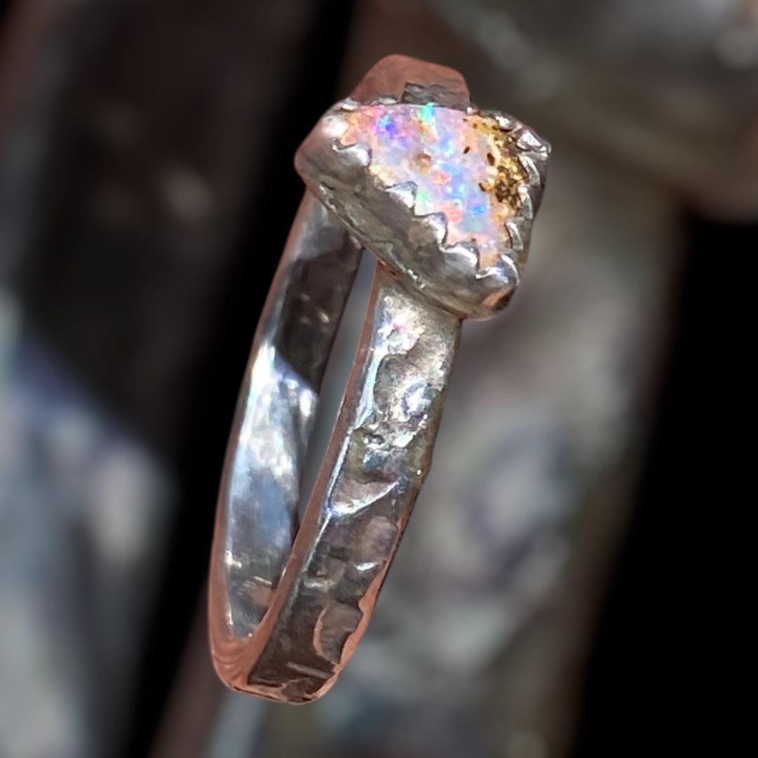 Handmade QLD Boulder Opal Ring