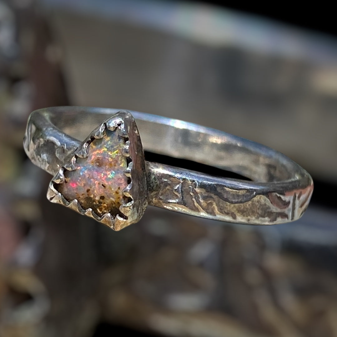 Handmade QLD Boulder Opal Ring