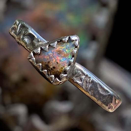 Handmade QLD Boulder Opal Ring