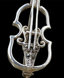 Antique Sterling Silver Violin Brooch