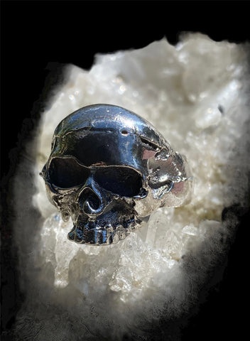 Sand Cast Sterling Silver Skull Ring
