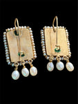 Vintage 14K Gold Opal and Pearl Earrings