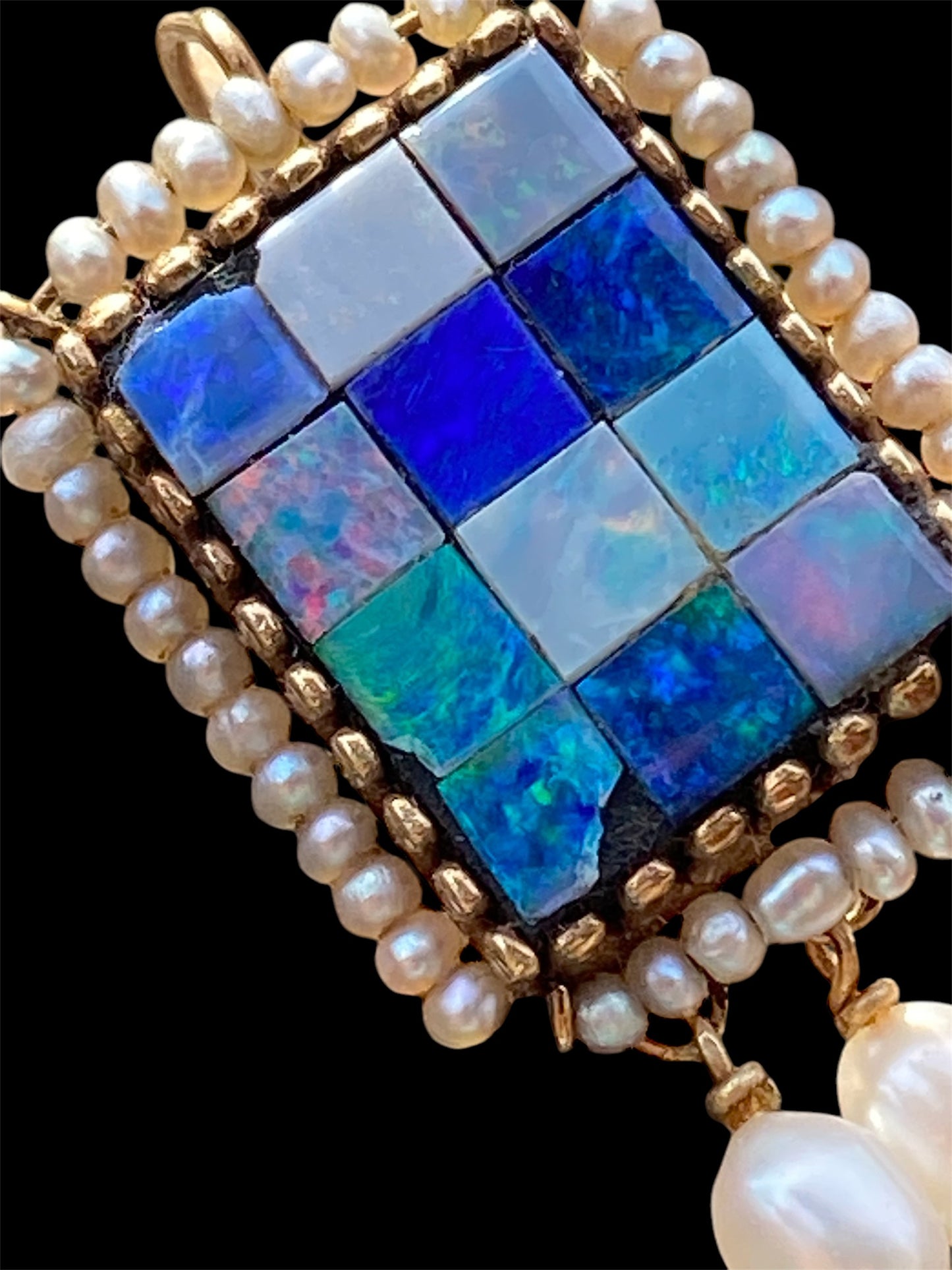 Vintage 14K Gold Opal and Pearl Earrings sold