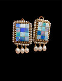 Vintage 14K Gold Opal and Pearl Earrings