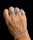 Handmade Heart Textured Wide Band Ring