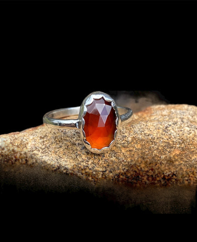 Handmade Hessonite Garnet Ring