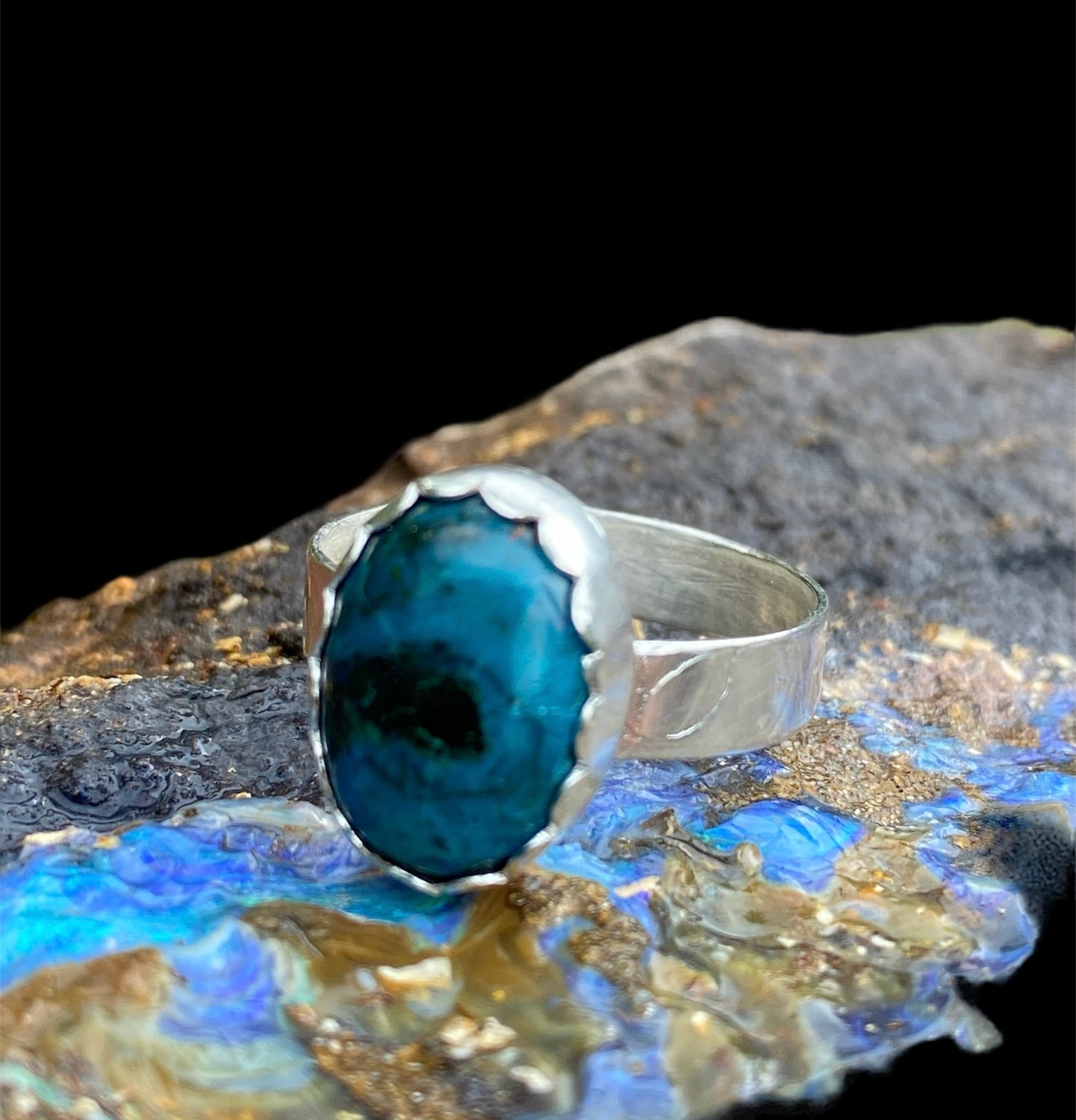 Handmade Shattuckite Sterling Silver Ring