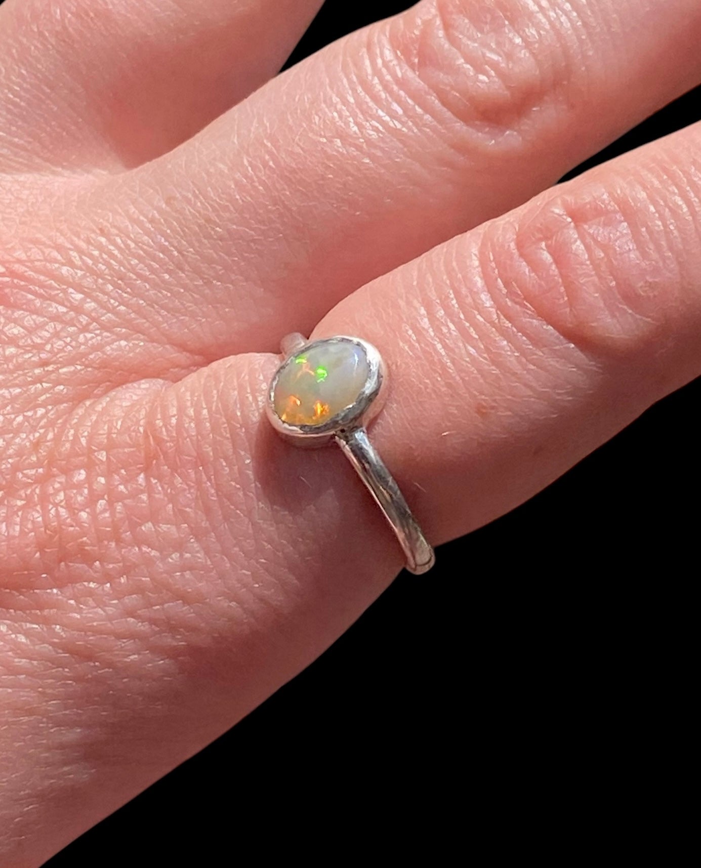 Mintabie White Opal Ring sold
