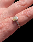 Mintabie White Opal Ring