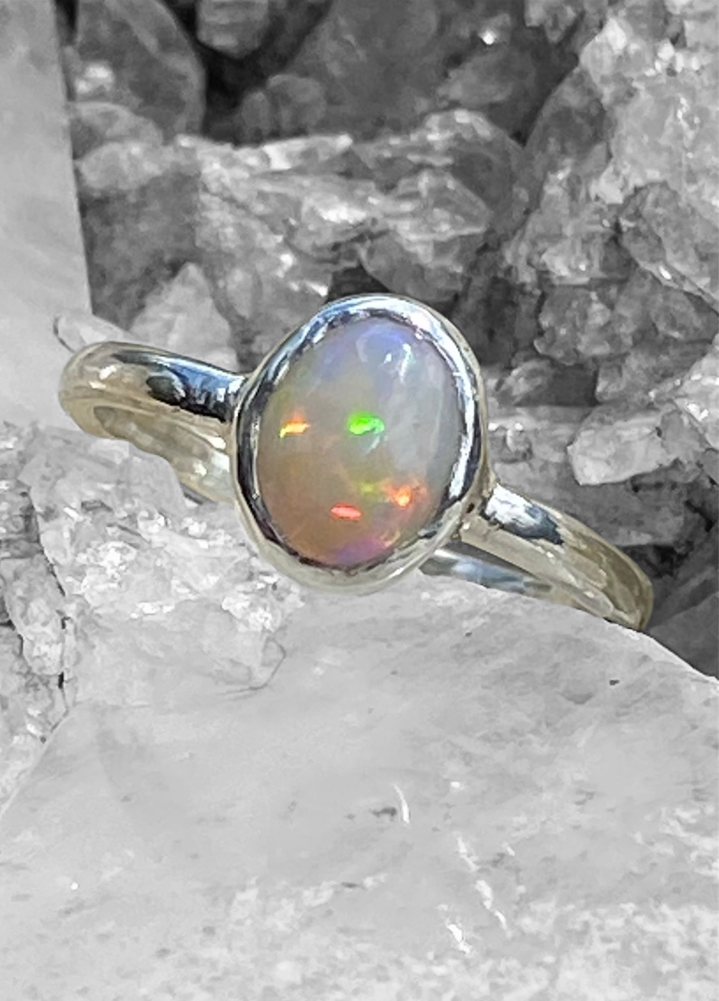 Mintabie White Opal Ring sold