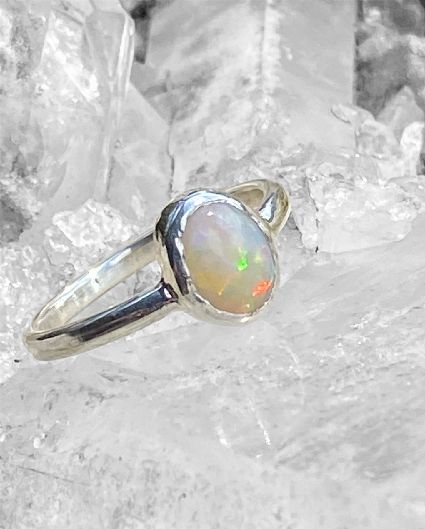 Mintabie White Opal Ring sold