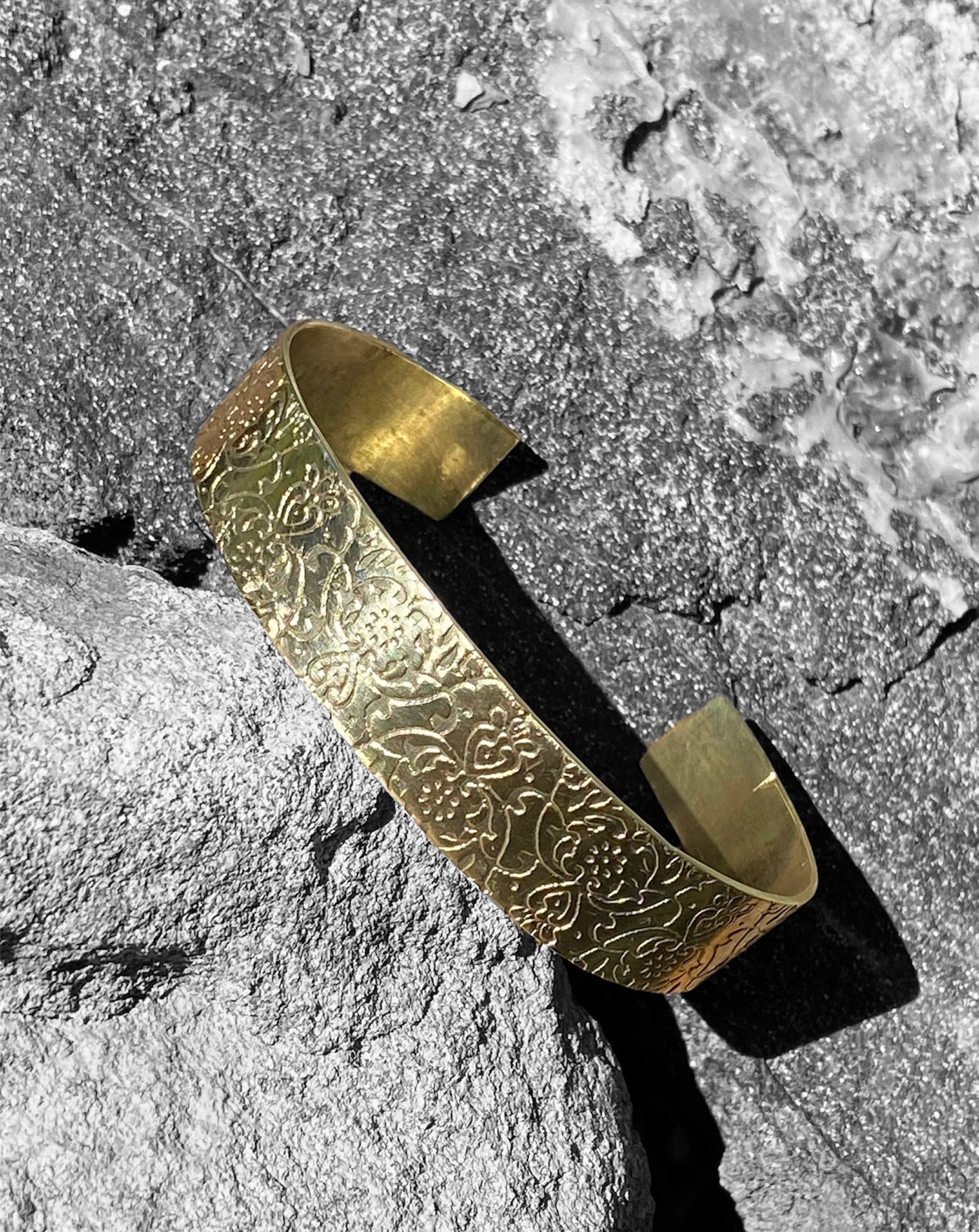 Hand Fabricated Textured Brass Cuff