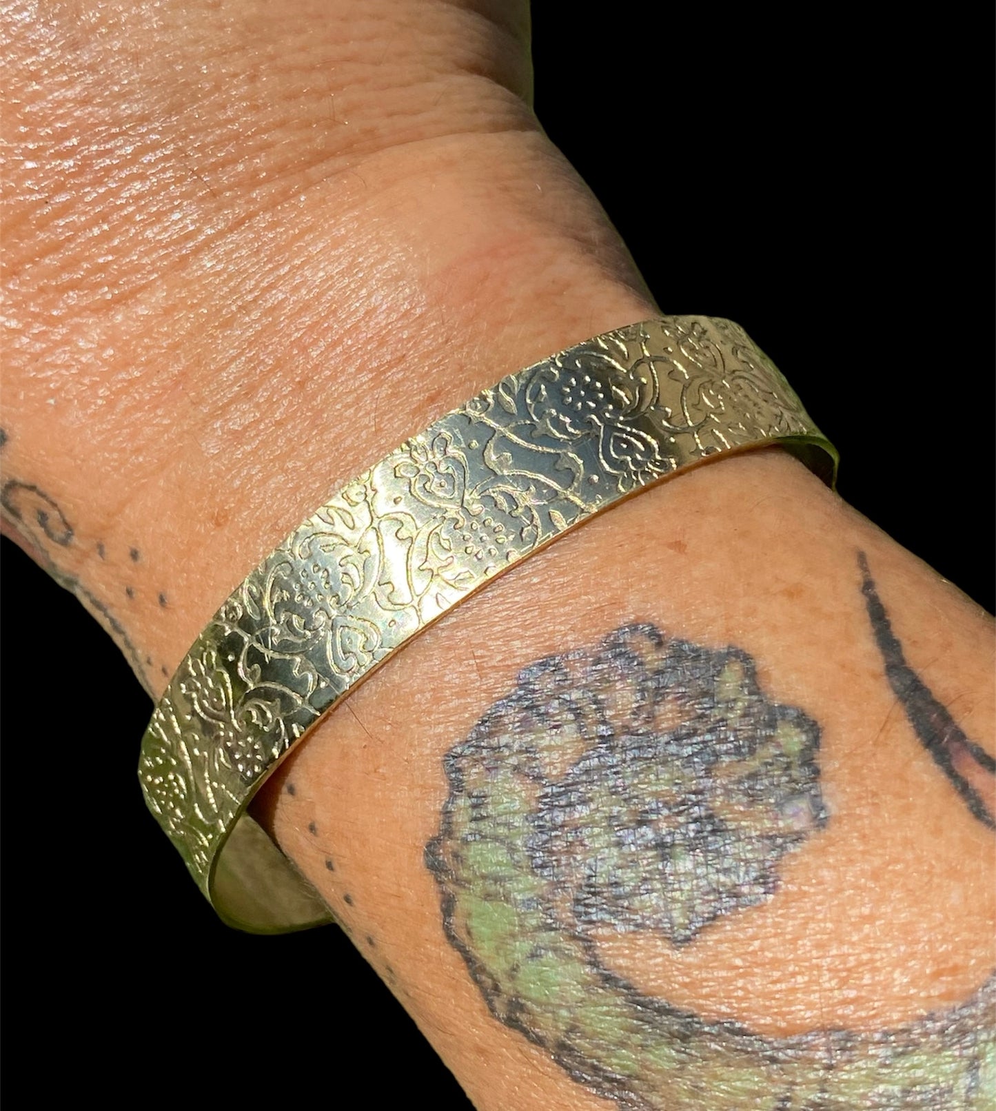 Hand Fabricated Textured Brass Cuff