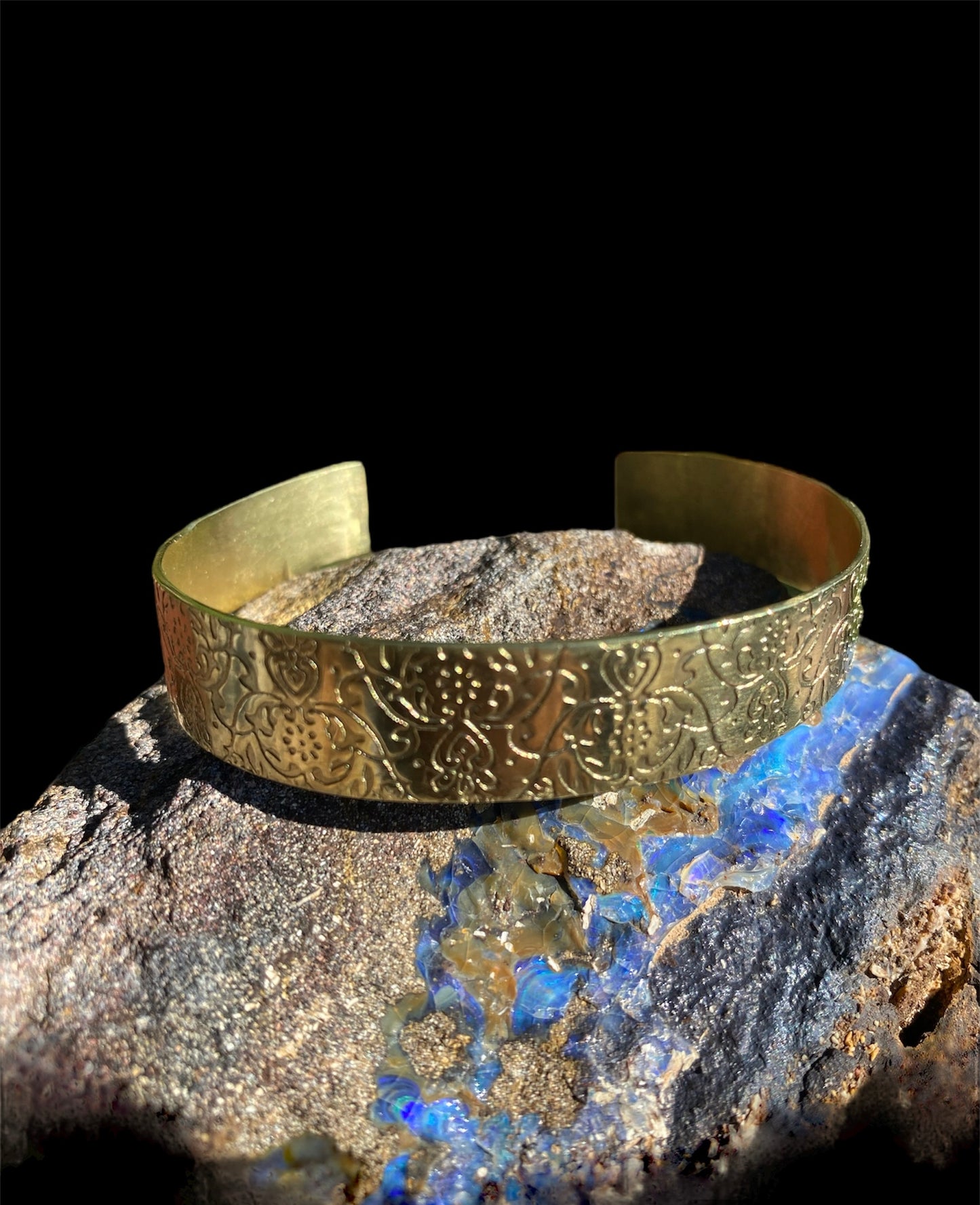 Hand Fabricated Textured Brass Cuff