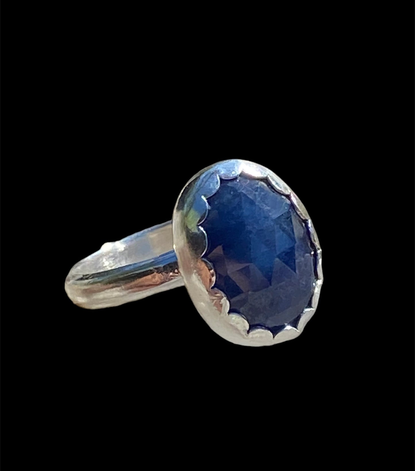Handmade Rose Cut Sapphire Ring