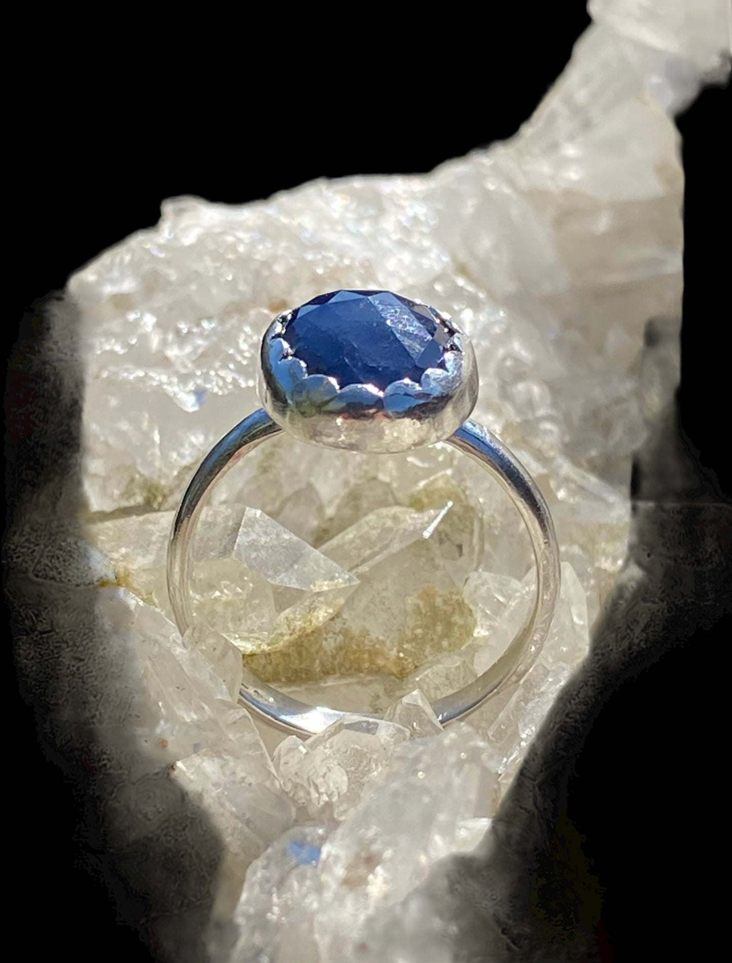Handmade Rose Cut Sapphire Ring
