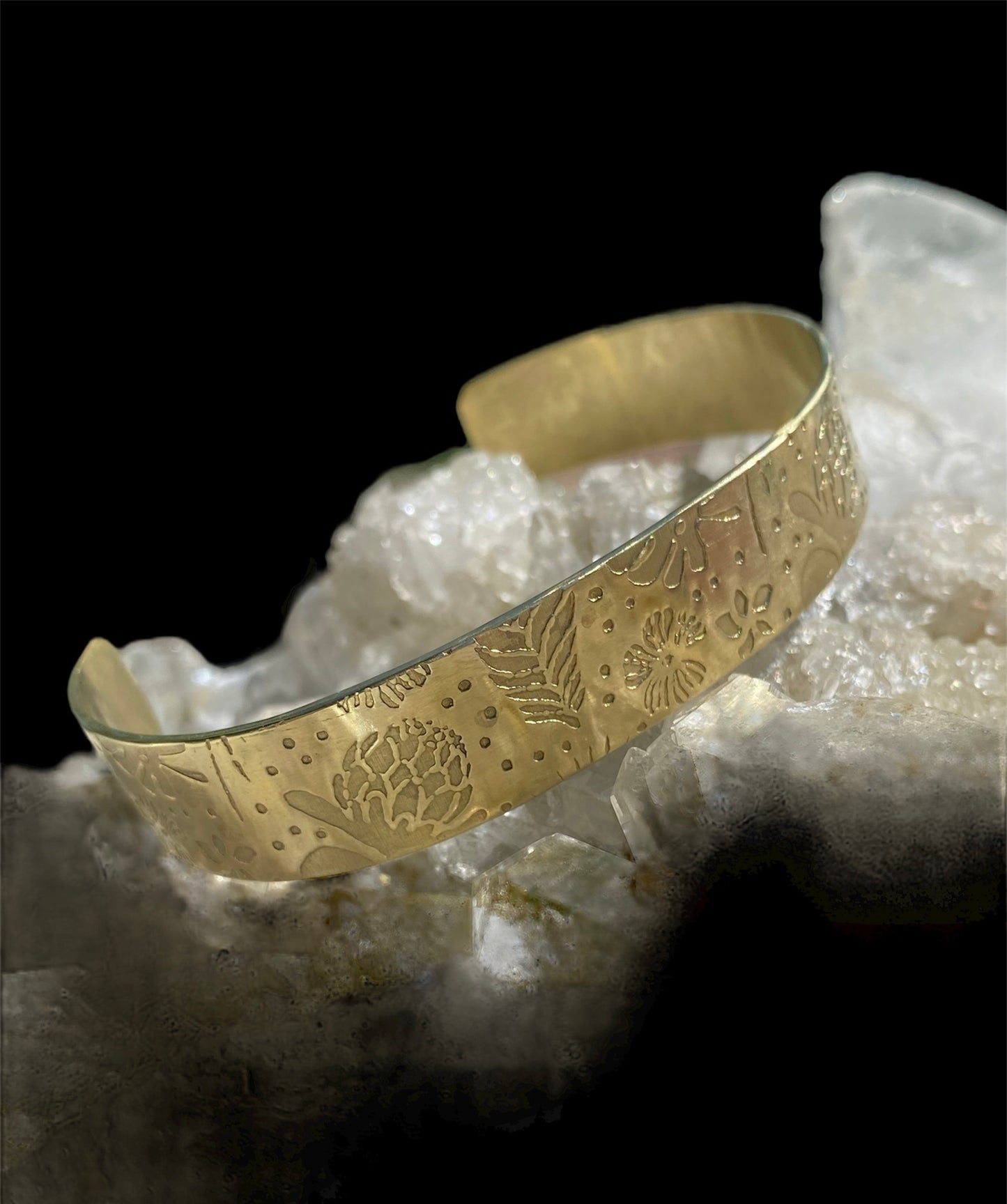 Hand Fabricated Textured Brass Cuff