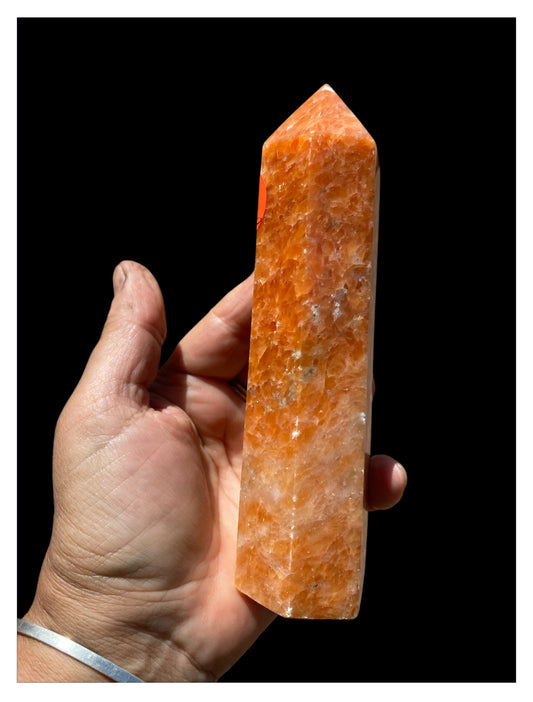 Natural Sunstone Gemstone Tower Obelisk sold