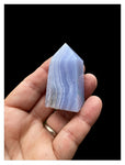 Natural Blue Lace Agate Gemstone Tower Obelisk.