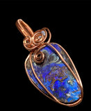 Handcrafted Copper Wrapped Qld Boulder Opal Pendants