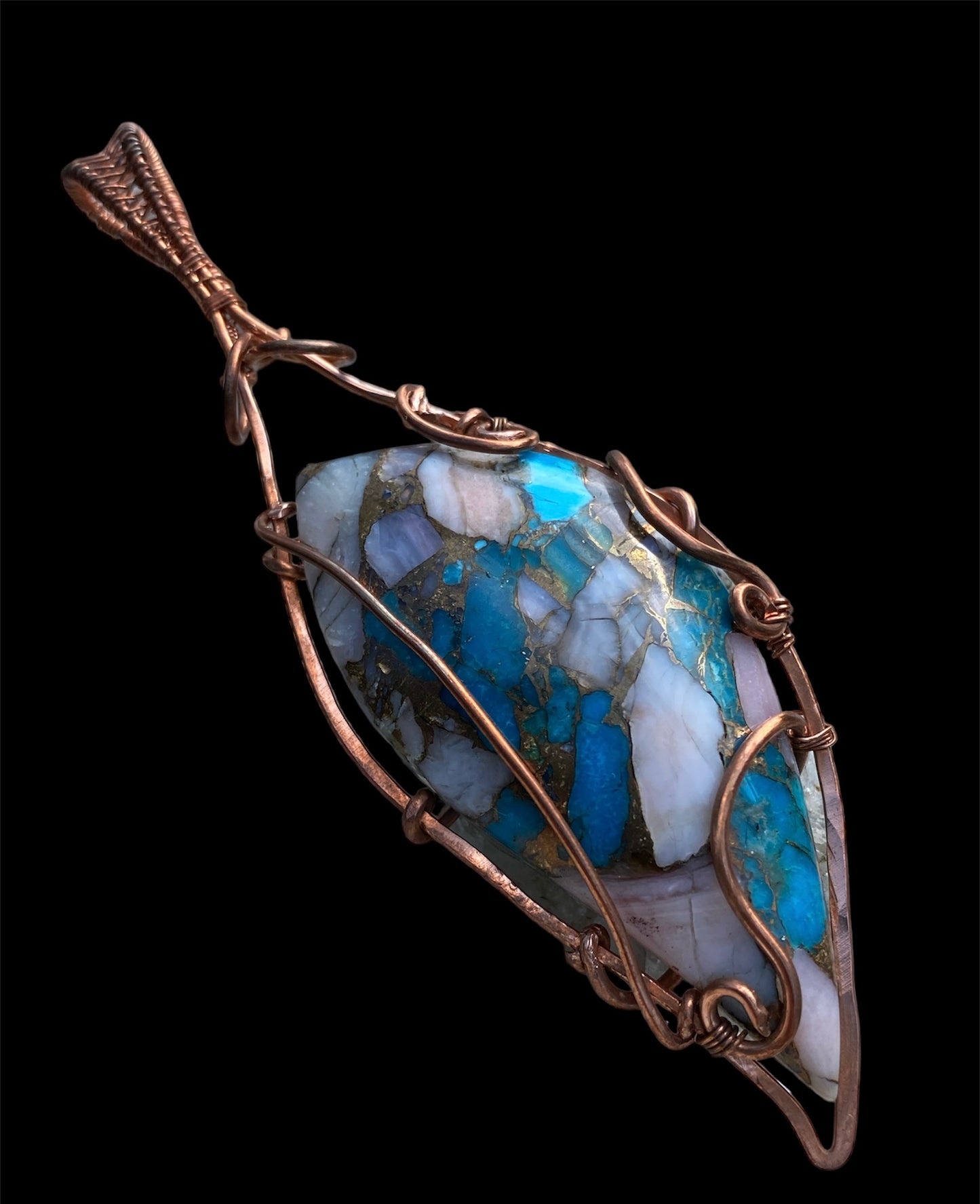 Copper Wire Wrapped Gemstone Pendants