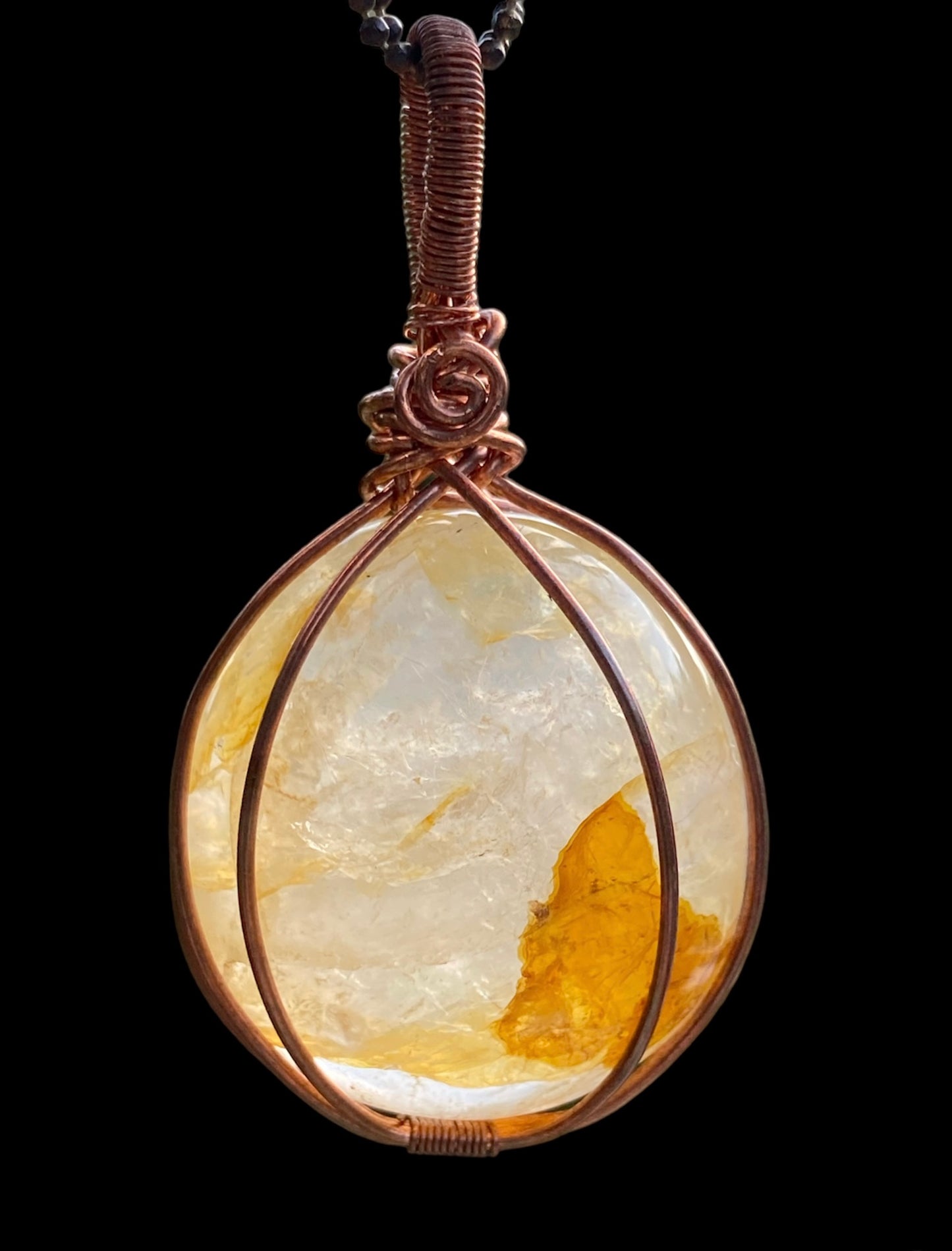 Copper Wire Wrapped Gemstone Pendants