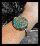 Handmade Ammonite Sterling Silver Cuff Bracelet