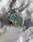 Handmade Sterling Silver Ammonite Inlay Ring