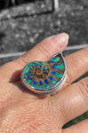 Handmade Sterling Silver Ammonite Inlay Ring