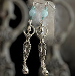 Handcrafted Goddess with Sterling Silver Bells & Gemstone Bead Earrings