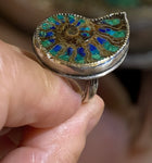 Handmade Sterling Silver Ammonite Inlay Ring