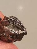 Rare Antique 800 Silver Figural Rabbit Holding Corn Hat/Lapel Clip German c1890