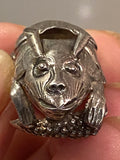 Rare Antique 800 Silver Figural Rabbit Holding Corn Hat/Lapel Clip German c1890