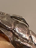 Rare Antique 800 Silver Figural Rabbit Holding Corn Hat/Lapel Clip German c1890