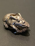 Rare Antique 800 Silver Figural Rabbit Holding Corn Hat/Lapel Clip German c1890