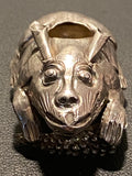 Rare Antique 800 Silver Figural Rabbit Holding Corn Hat/Lapel Clip German c1890