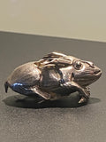 Rare Antique 800 Silver Figural Rabbit Holding Corn Hat/Lapel Clip German c1890