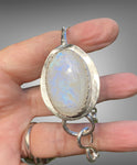 Vintage Silver Tea Spoon with Hildesheimer Rose Moonstone cuff