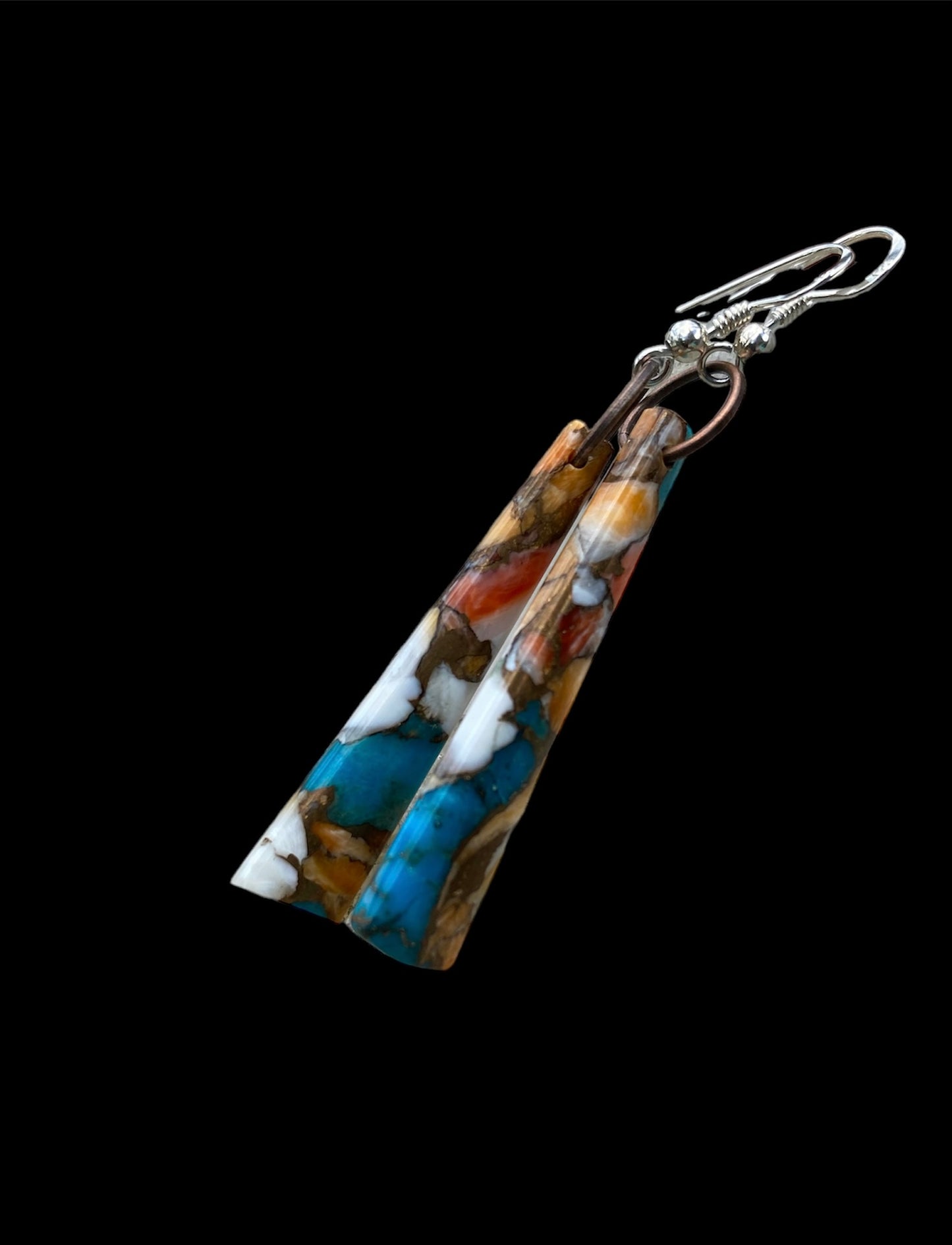Turquoise, Opal & Spiny Oyster Earrings