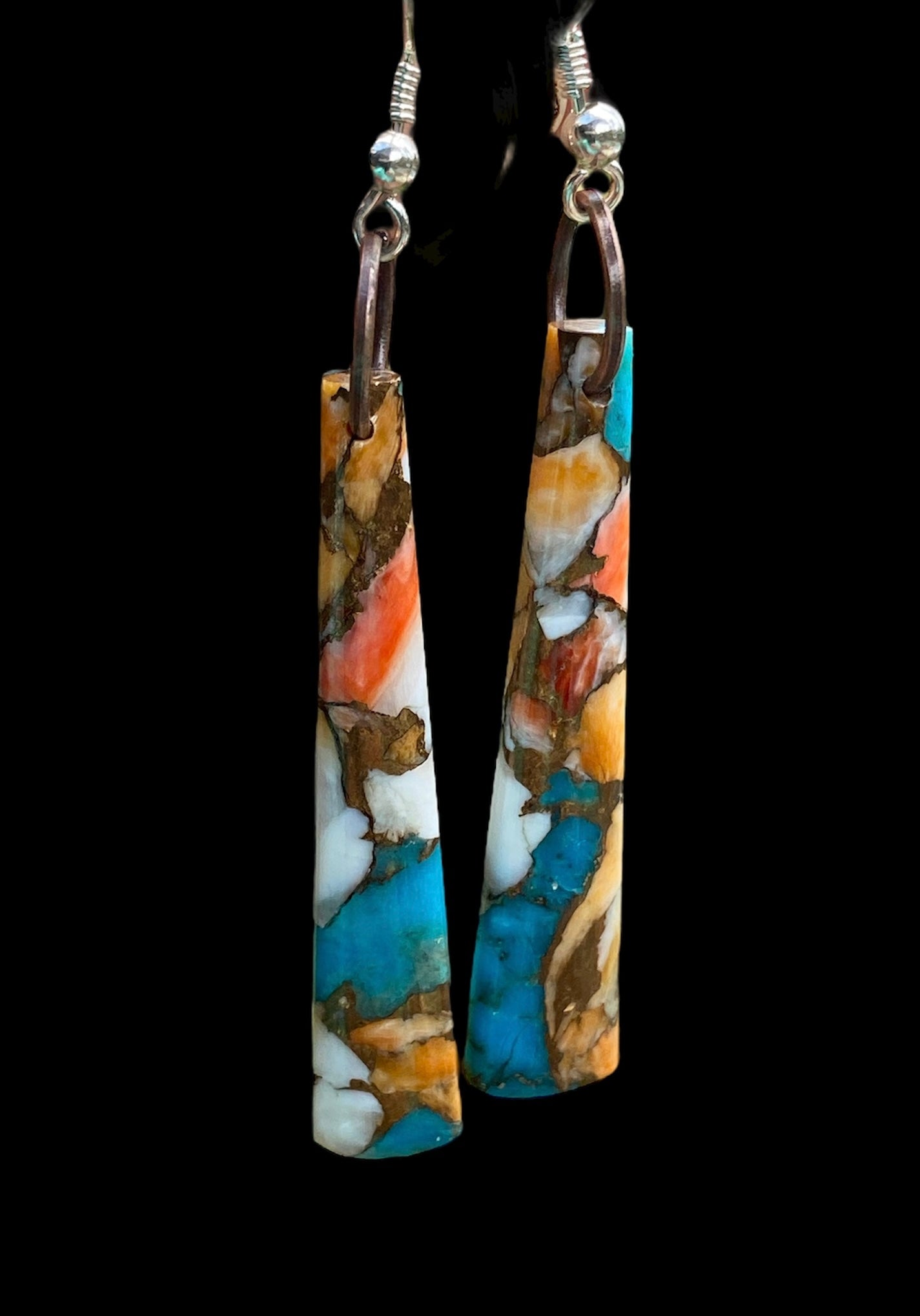 Turquoise, Opal & Spiny Oyster Earrings