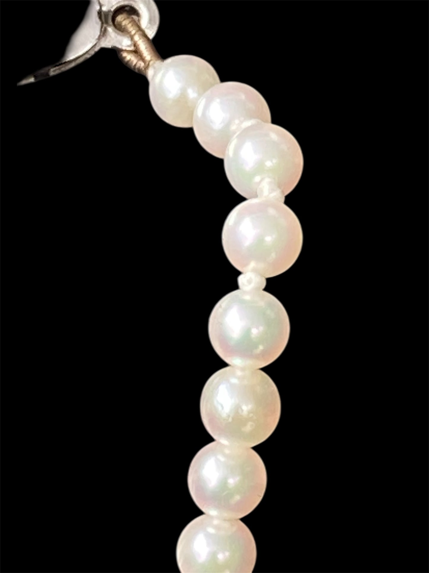 Vintage Seed Pearl Choker Necklace Sterling Silver Clasp