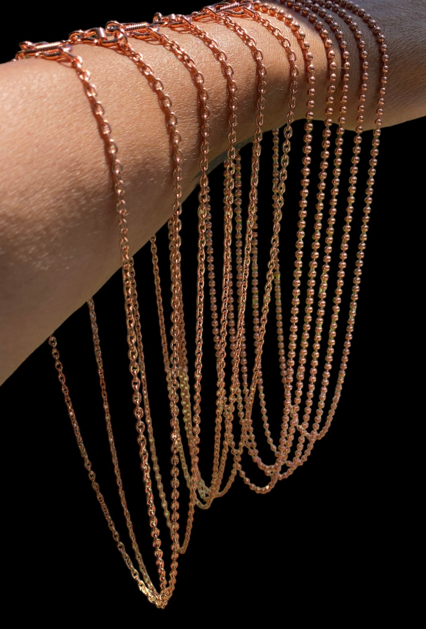 Handcrafted Copper Chain Varieties 50cm