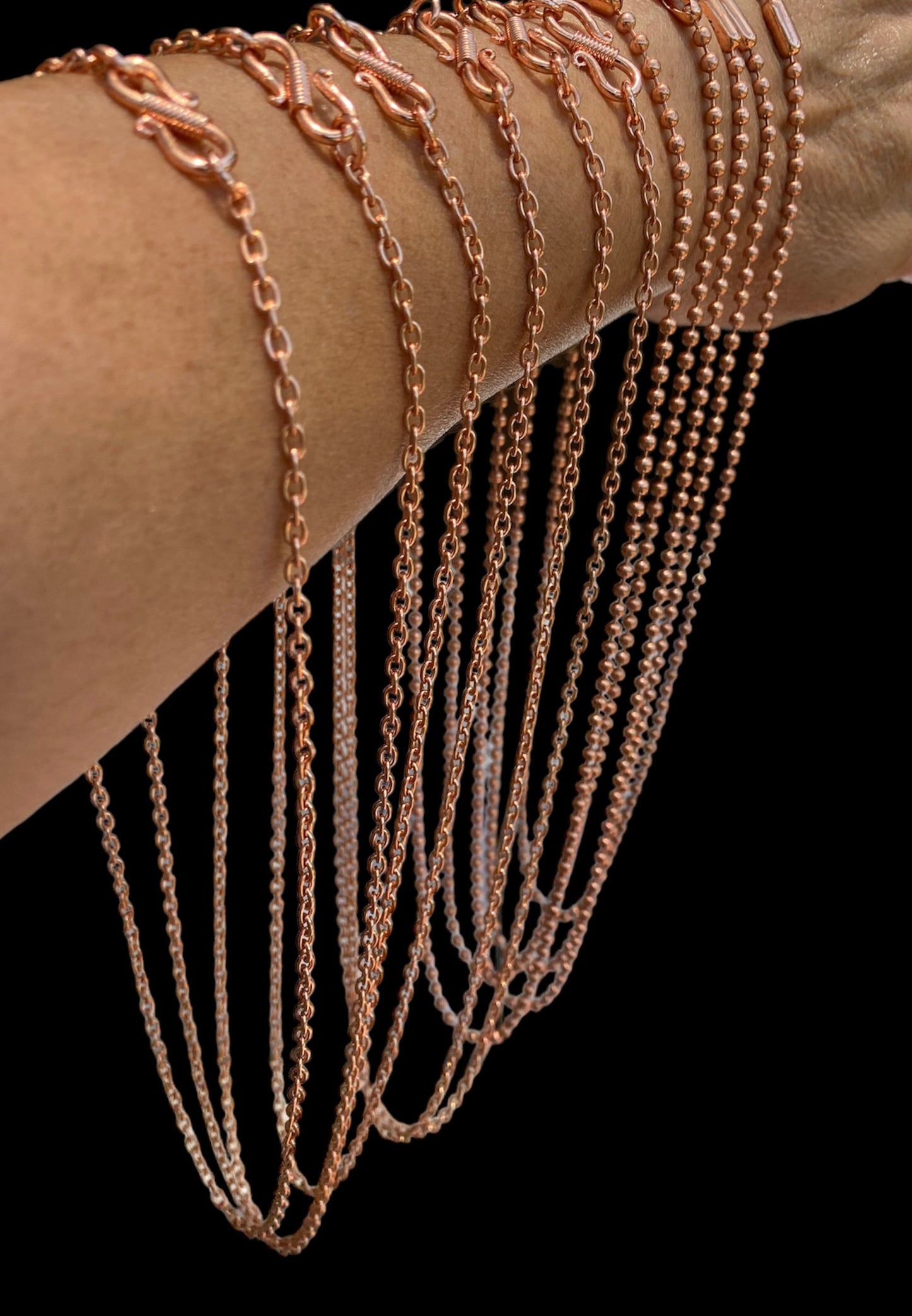 Handcrafted Copper Chain Varieties 50cm