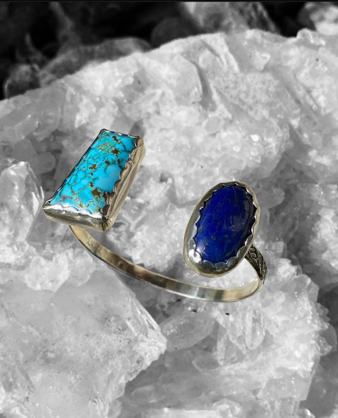 Custom Turquoise and Lapis Lazuli Cuff sold