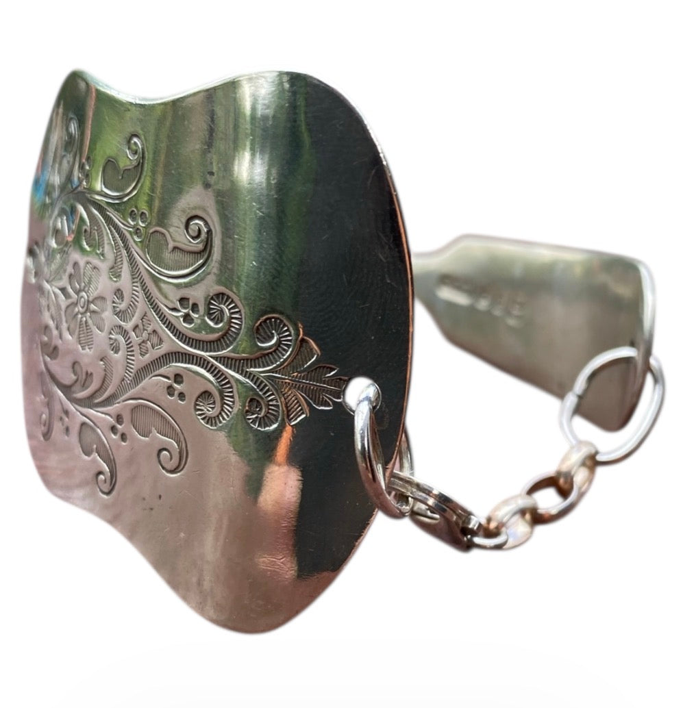Custom Made Vintage Silver Spoon Cuff Bracelet sold