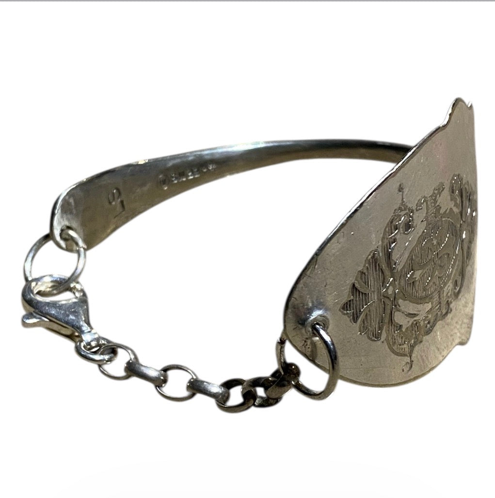 Custom Made Vintage Silver Spoon Cuff Bracelet sold