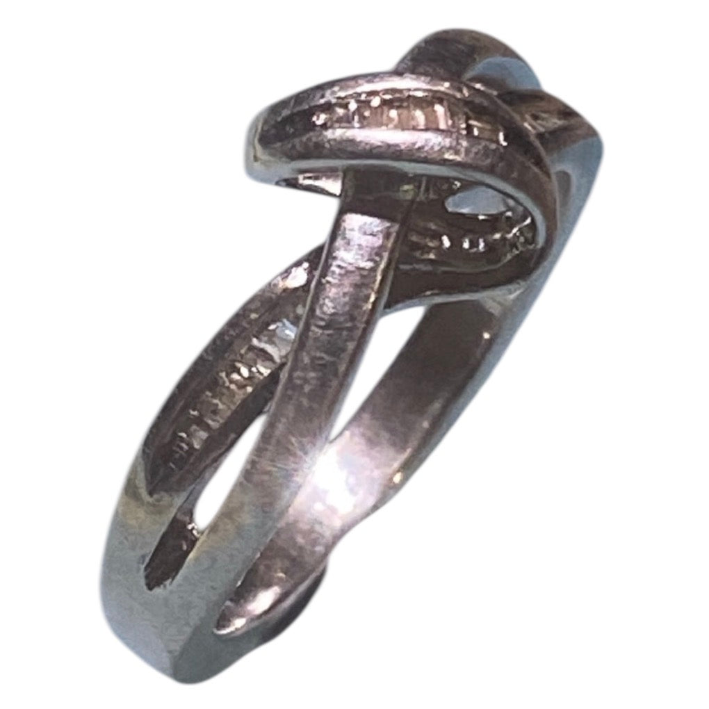 Vintage Sterling Silver Diamond Infinity Knot Ring Michael Valitutti NH