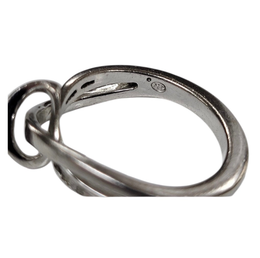 Vintage Sterling Silver Diamond Infinity Knot Ring Michael Valitutti NH