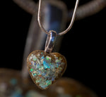 Handmade Heart Opal in Resin Pendant